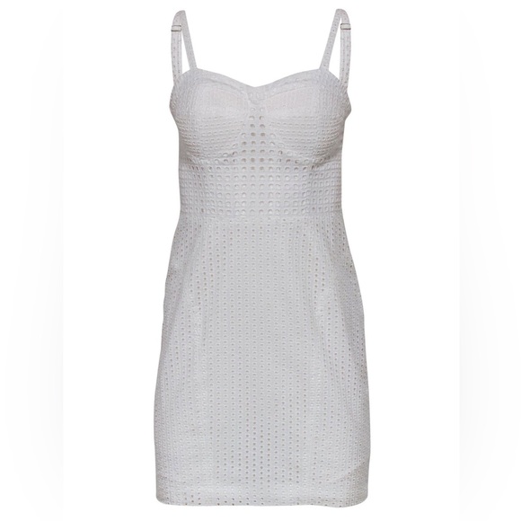 Rebecca Minkoff White Eyelet Lace Bustier Claudia Dress Sz L - Picture 4 of 14